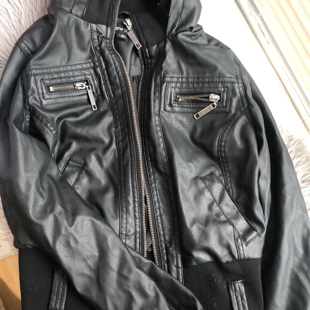 Black leather jacket